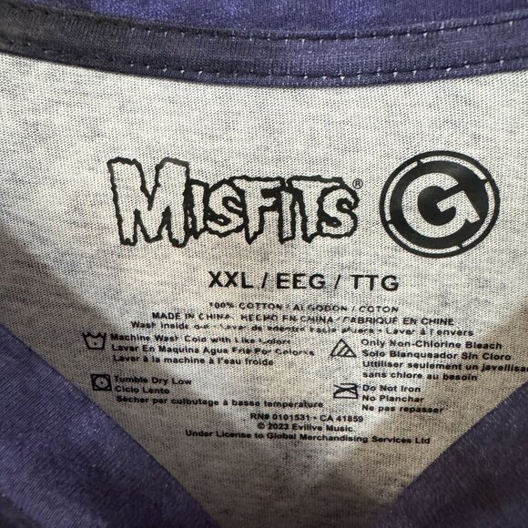 The Misfits Fangs Evil Live Horror Punk Band Tie Dye XXL - Picture 4 of 4